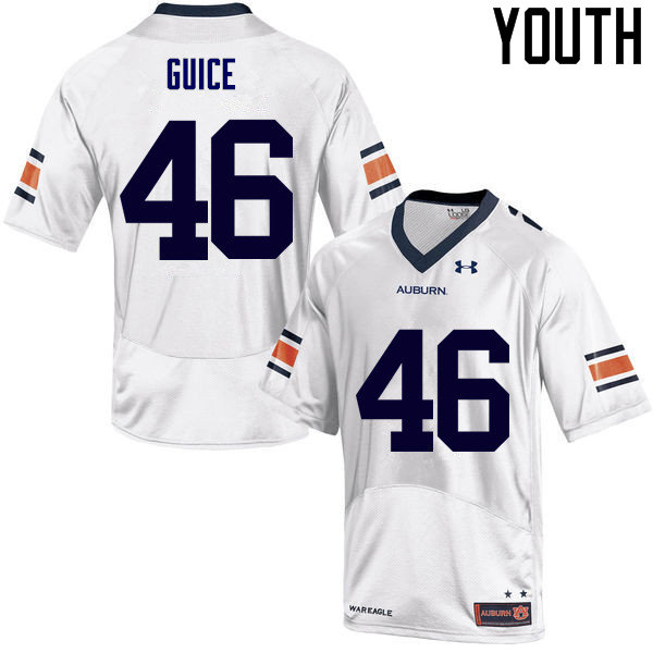 Youth Auburn Tigers #46 Devin Guice College Football Jerseys Sale-White - Click Image to Close